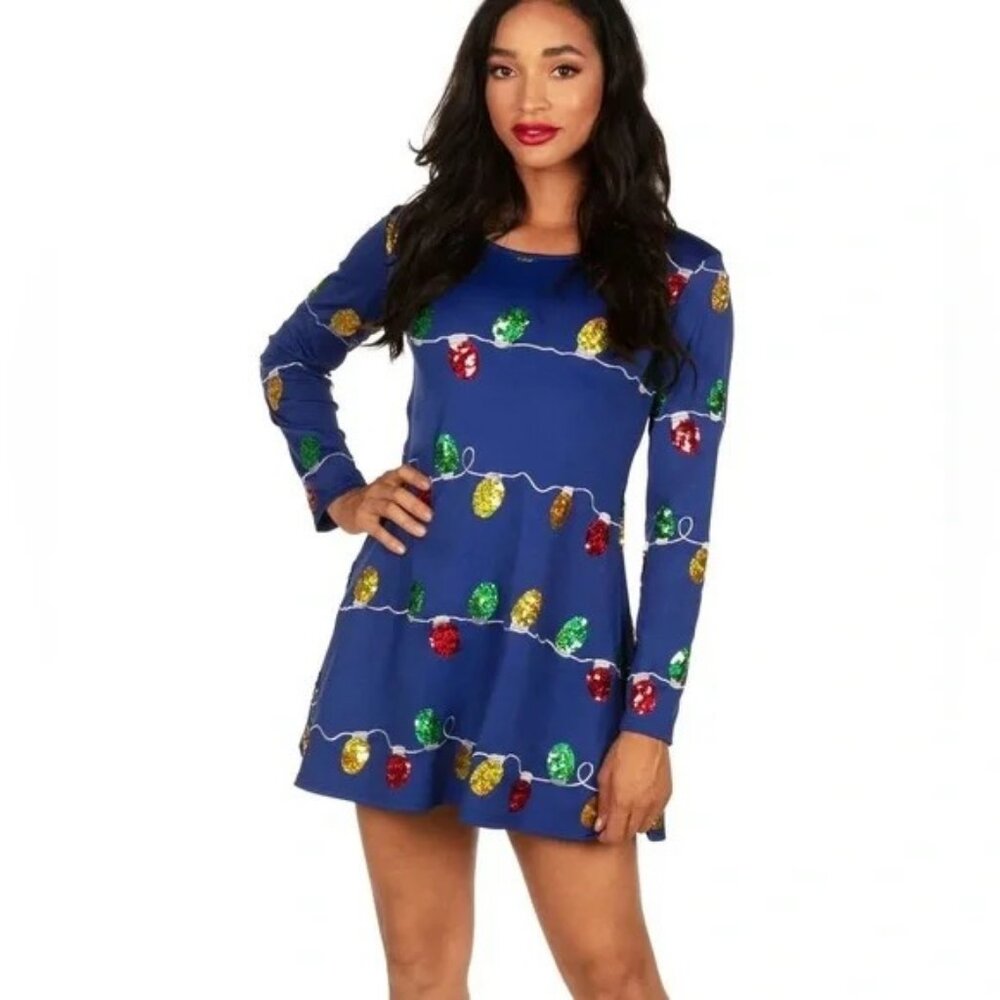 Tipsy Elves Sequin Christmas Light Dress